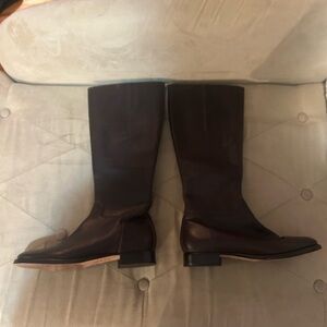Ann Taylor Women’s 6.5 Brown Leather Side Zip Boots